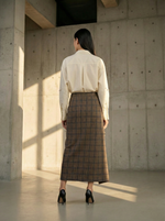 Load image into Gallery viewer, Tan Check Stir Skirt
