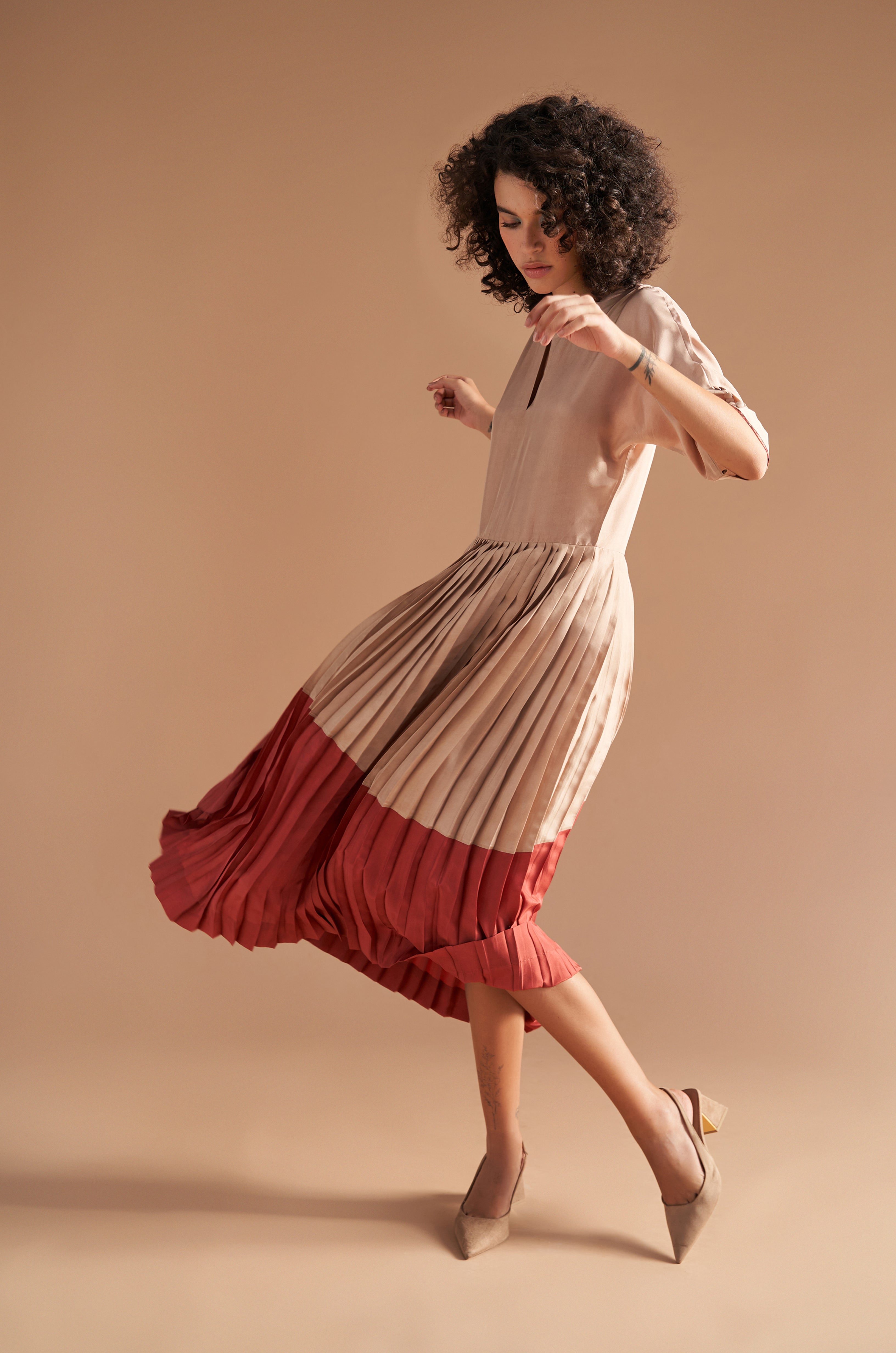 Release Pleated Silk Dress