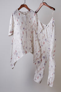 White house print linen set