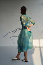 Load image into Gallery viewer, Bay Printed Organza Trench with Slip dress
