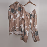 Load image into Gallery viewer, Beige print on print Linen Co-ord Set
