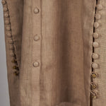 Load image into Gallery viewer, Beige solid embroidered Linen Co-ord Set
