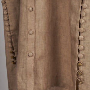 Beige solid embroidered Linen Co-ord Set