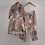 Load image into Gallery viewer, Beige print on print Linen Co-ord Set
