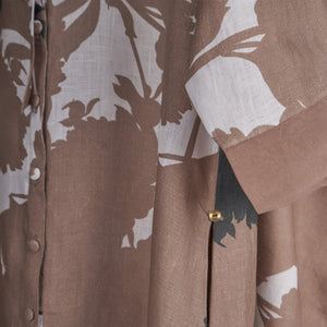 Beige print on print Linen Co-ord Set