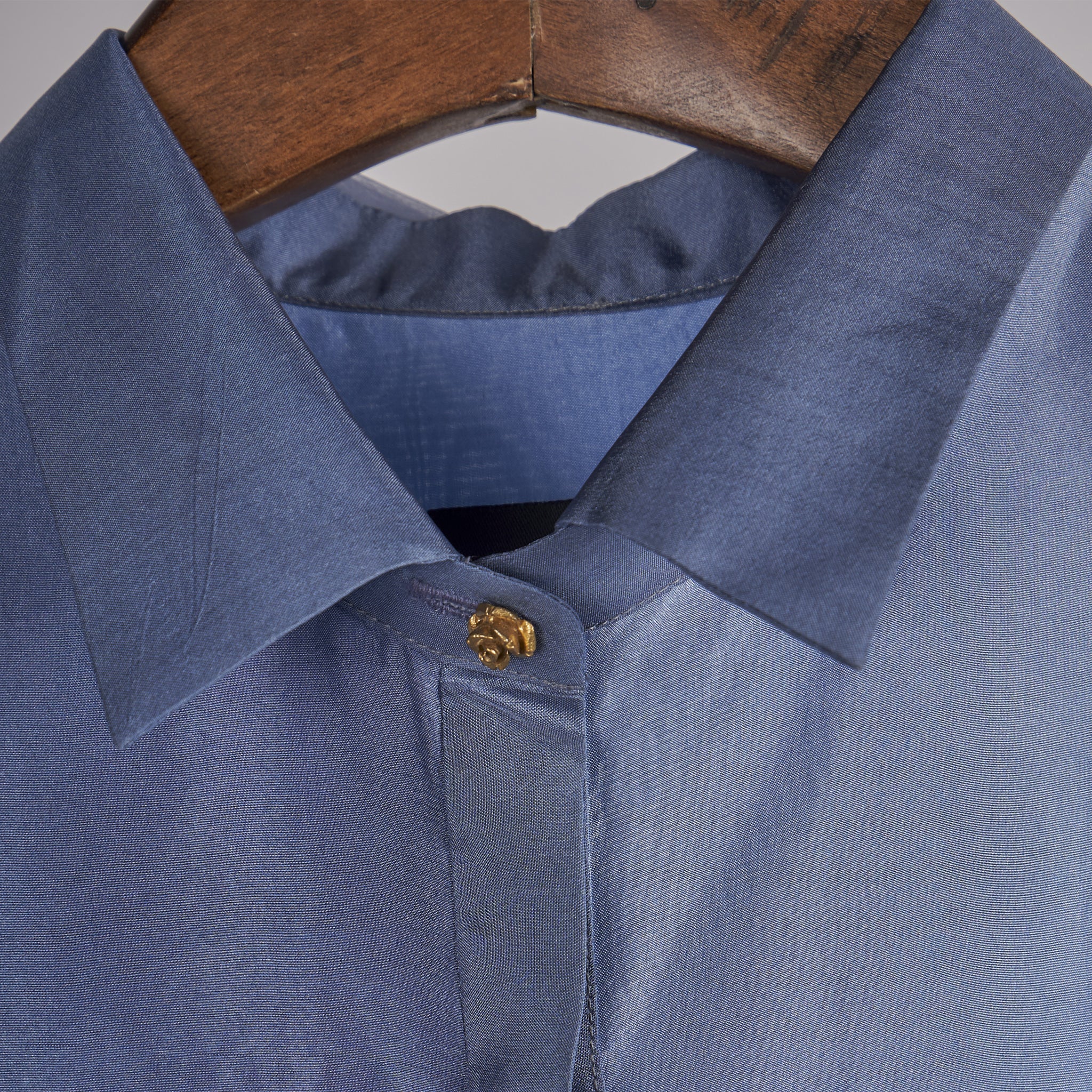 Shades of Blue solid shirt with printed pants Coordinated set