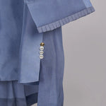 Load image into Gallery viewer, Shades of Blue solid shirt with printed pants Coordinated set
