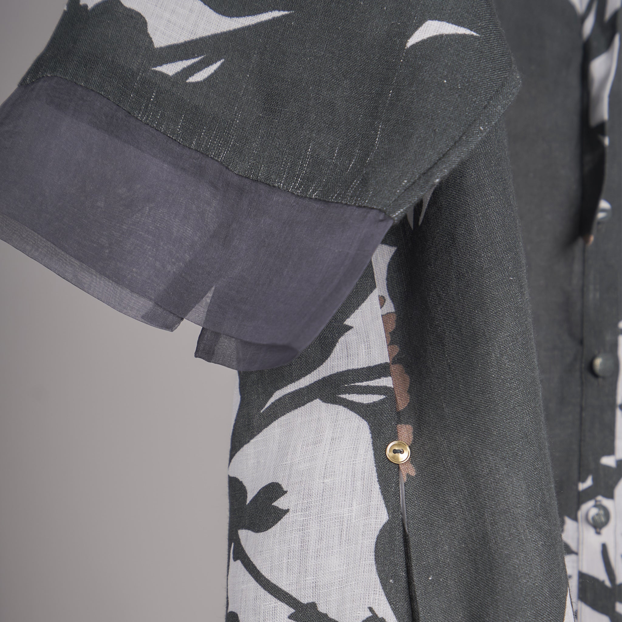 Black print on print Linen Co-ord Set