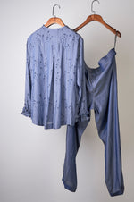 Load image into Gallery viewer, Denim printed top with solid pants Coordinated set
