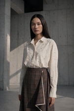 Load image into Gallery viewer, White Pearl Embroidery Shirt
