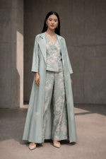Load image into Gallery viewer, Aqua Embroidered Trench
