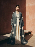 Load image into Gallery viewer, Off White Small Polka Printed Riverside Dress
