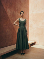 Load image into Gallery viewer, Teal Small Polka Printed Riverside Dress
