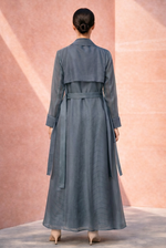 Load image into Gallery viewer, Teal Slowburn Hand Embroidered Trench
