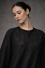 Load image into Gallery viewer, Black Bloomtone hand embroidered Dress
