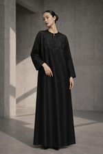 Load image into Gallery viewer, Black Bloomtone hand embroidered Dress

