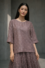 Load image into Gallery viewer, Dirty pink Small Polka Top
