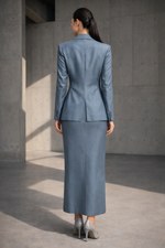 Load image into Gallery viewer, Teal Solid Silk Blazer
