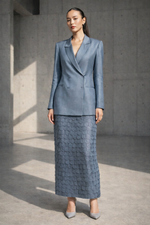 Load image into Gallery viewer, Teal Solid Silk Blazer
