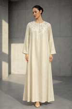 Load image into Gallery viewer, Off-White Bloomtone hand embroidered Dress
