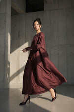 Load image into Gallery viewer, Wine Nightcap Polka Dress
