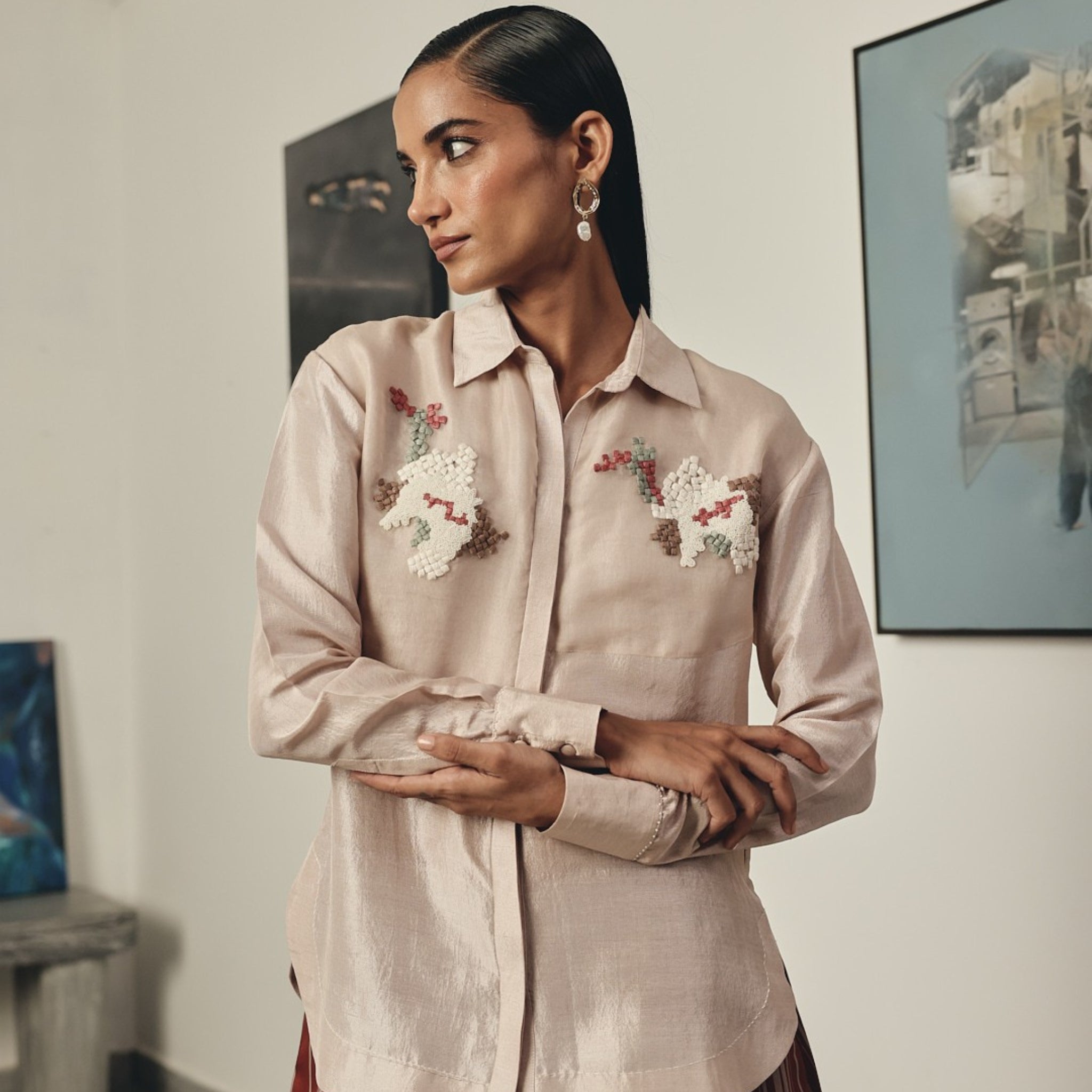 Blur Embroidered Shirt