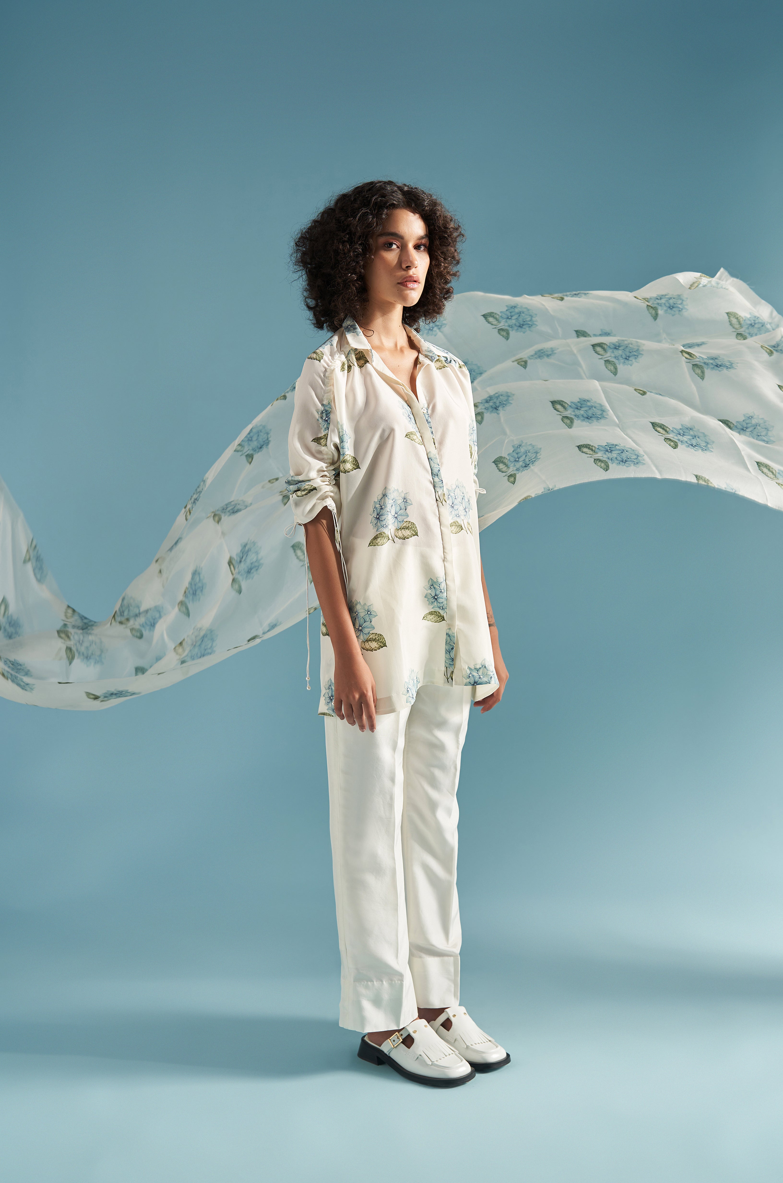 Spree Drawstring Silk Shirt