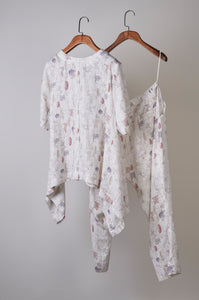 White house print linen set