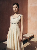 Load image into Gallery viewer, Off White Small Polka Printed Riverside Dress
