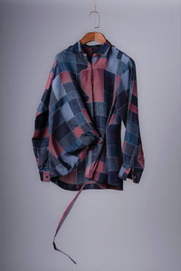 Adorn printed check silk shirt