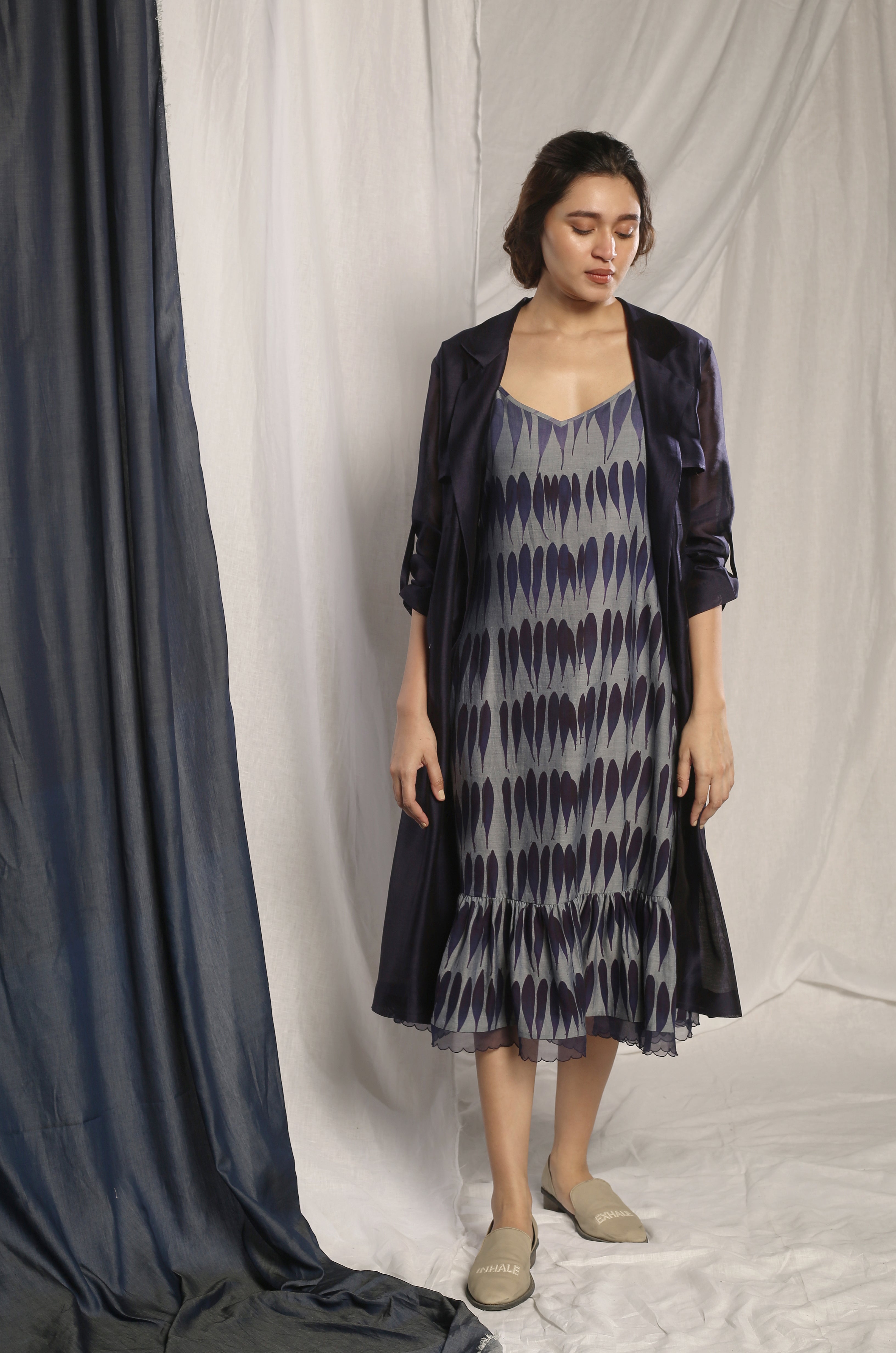Leaf Print Graded Dress