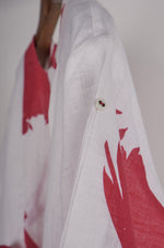 Load image into Gallery viewer, Pink and white print on print Linen Co-ord Set
