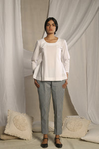 Pleated White Top