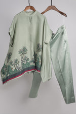 Load image into Gallery viewer, Mint tree printed top with solid pants Coordinated set
