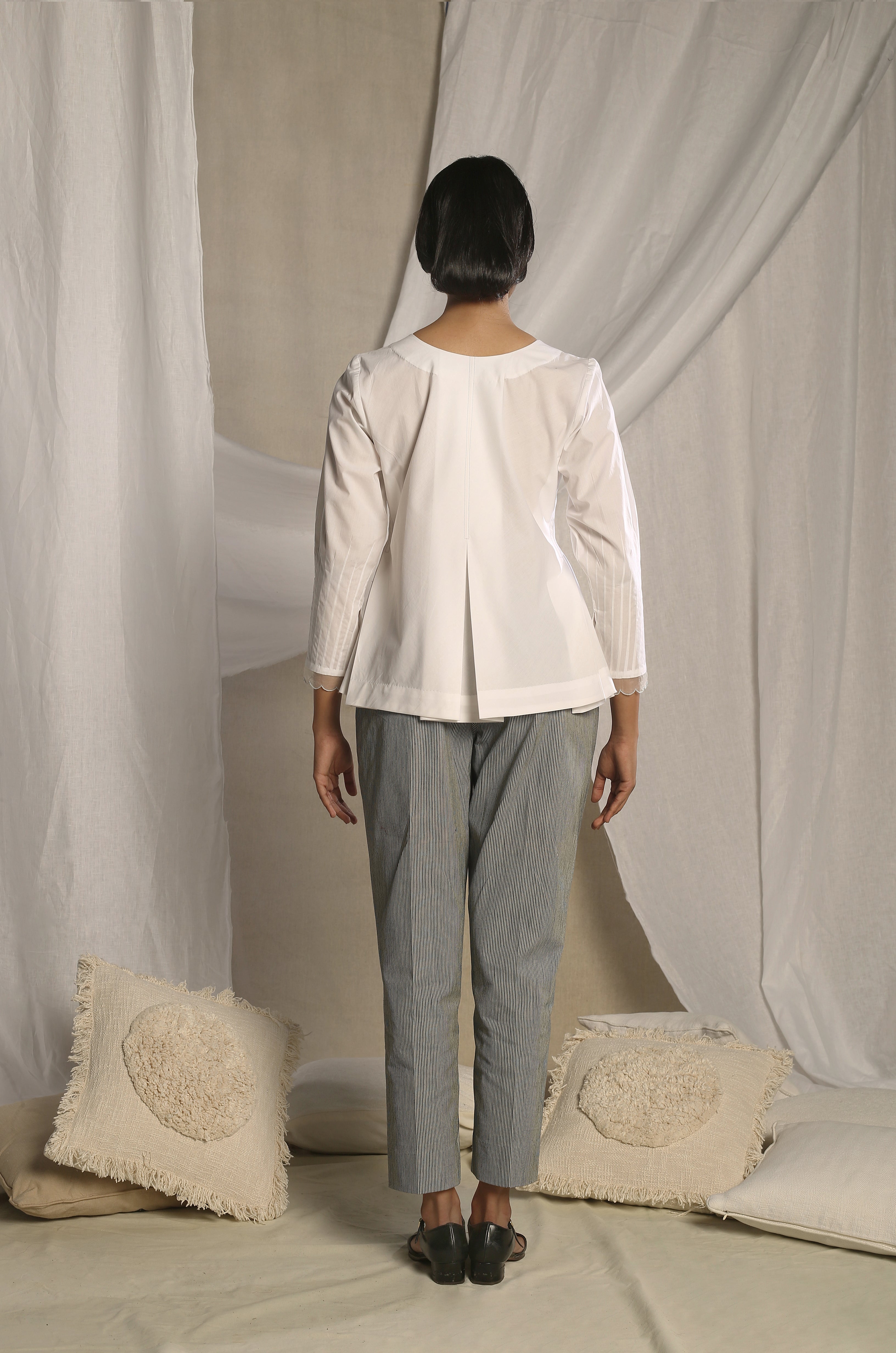 Pleated White Top