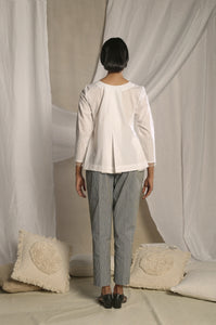 Pleated White Top