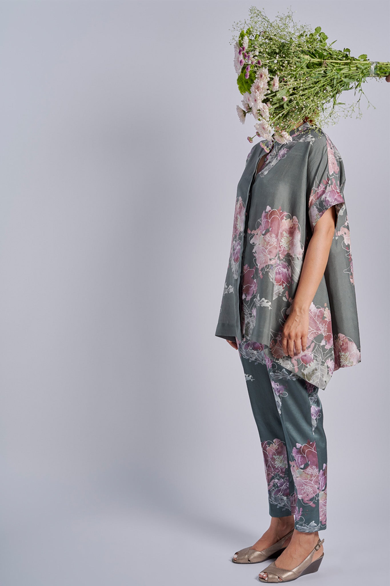 Jade Watercolour Peonies Coordinated set