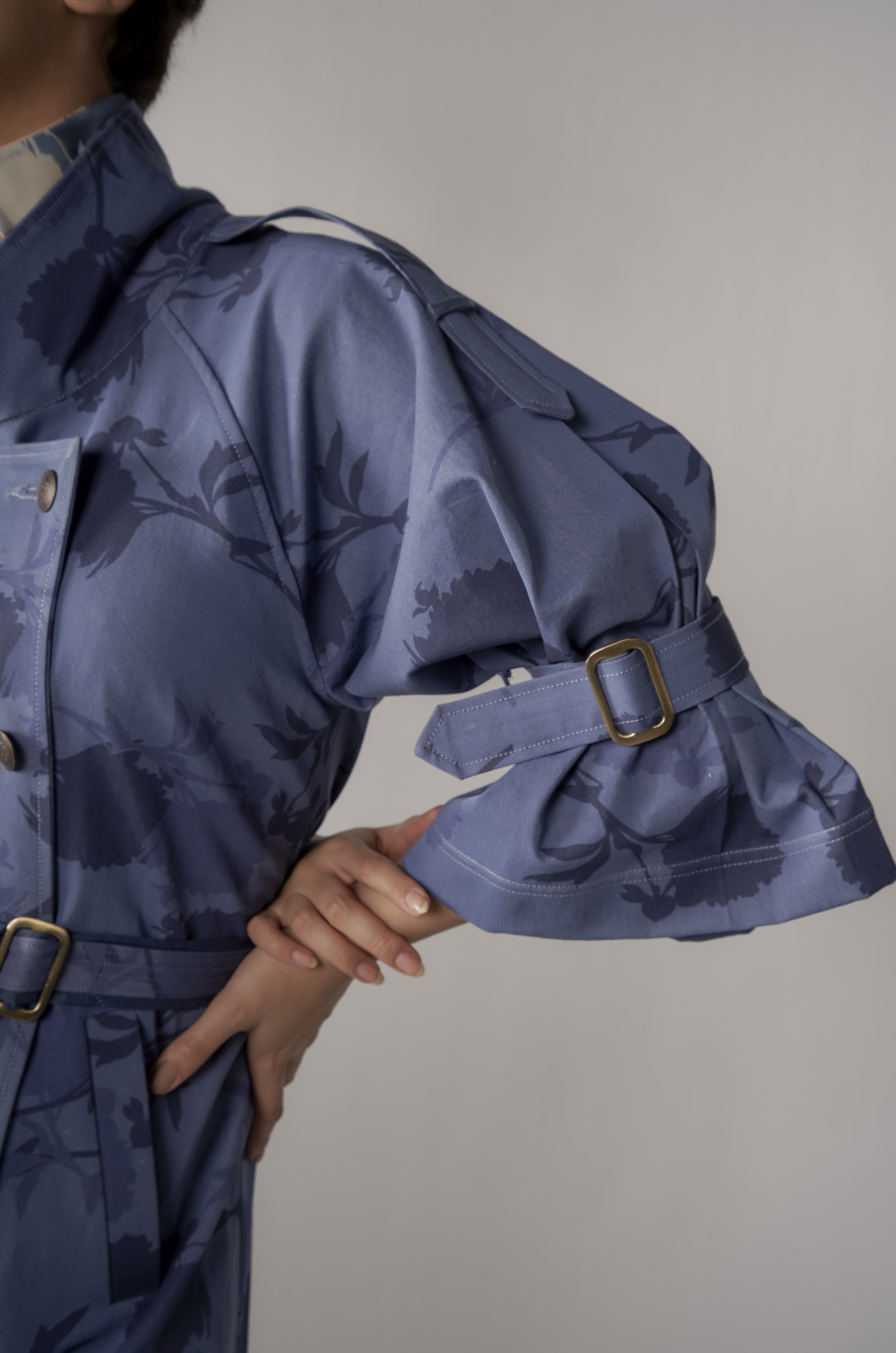 Odette Denim Floral Trench
