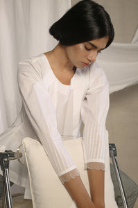 Pleated White Top