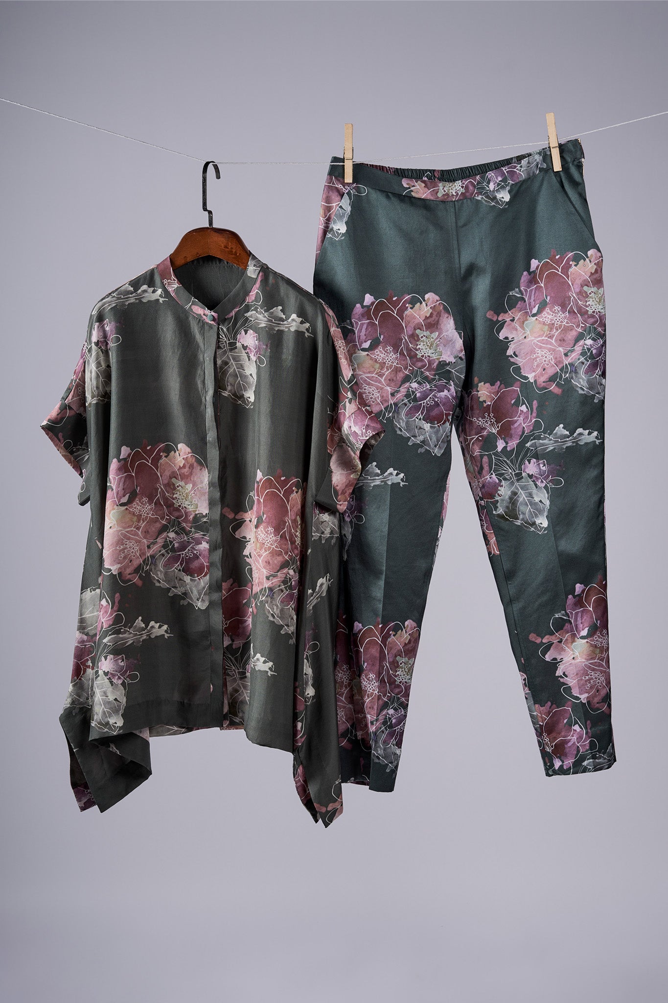 Jade Watercolour Peonies Coordinated set