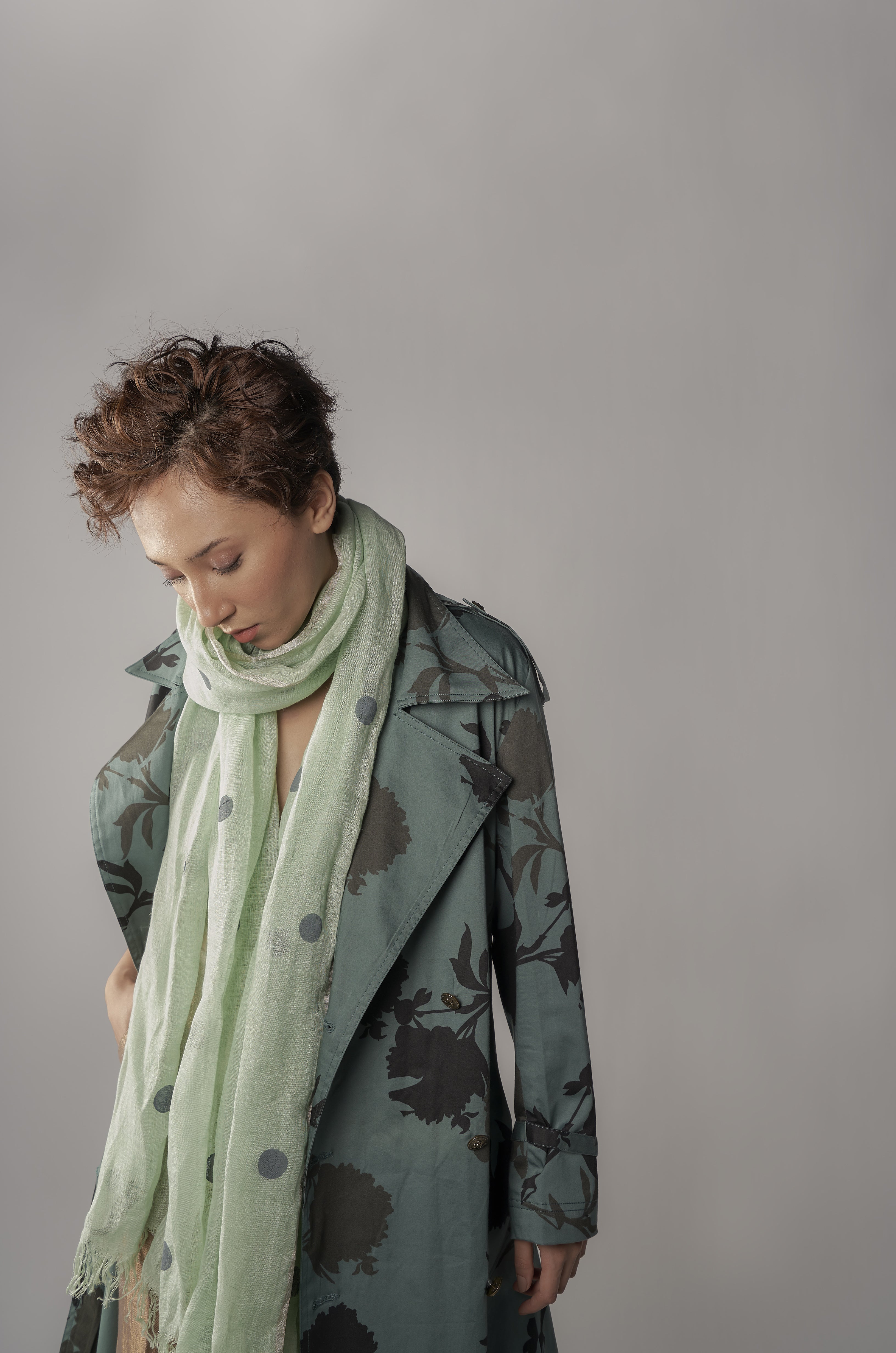 Clover Floral Trench