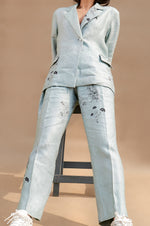 Load image into Gallery viewer, Drizzle Floral Print Linen Pant Suit
