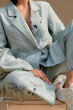 Load image into Gallery viewer, Drizzle Floral Print Linen Pant Suit
