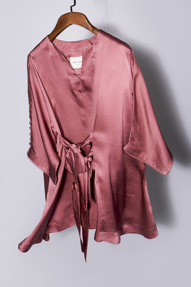 Glow asymmetric silk blouse