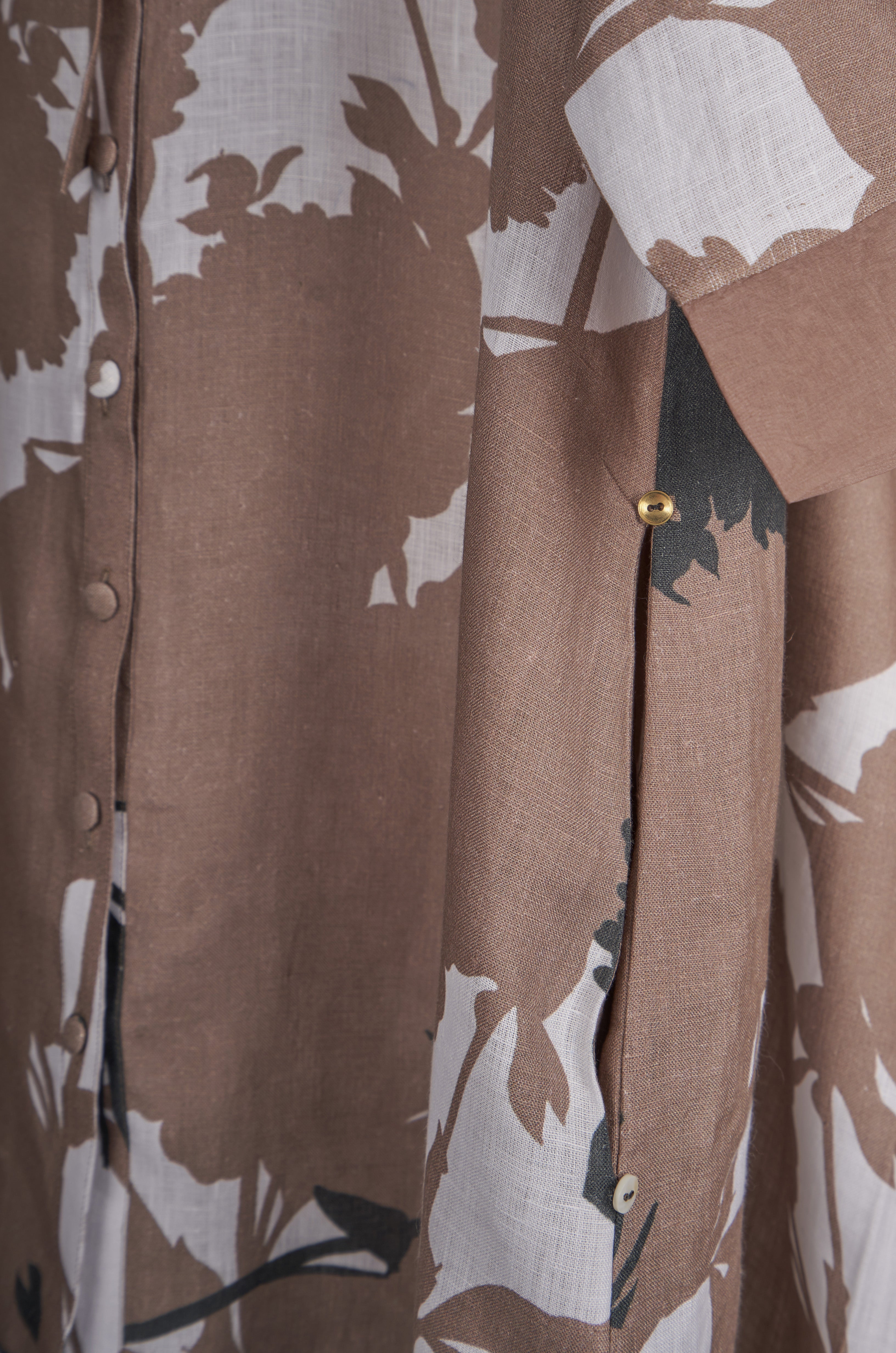 Beige print on print Linen Co-ord Set