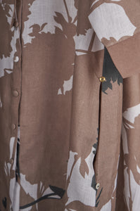Beige print on print Linen Co-ord Set