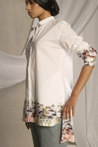 House Print Asymmetric Shirt
