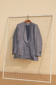 Grey asymmetric collar blazer