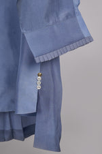 Load image into Gallery viewer, Shades of Blue solid shirt with printed pants Coordinated set
