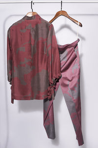Smudge Marsala printed coord set